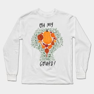 "Oh My Gourd" - pumpkins & swirls Long Sleeve T-Shirt